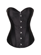 Glossy Solid Tie Back Breasted Corset Top