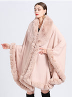 Cloak Cape Faux Fur Bride Wraps Poncho Coat For Women