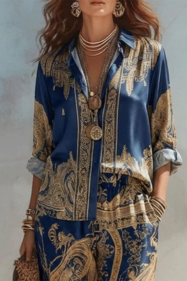 Vintage-Inspired Paisley Two-Piece Set