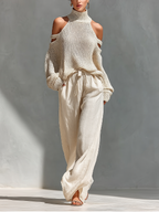 | Beige Wide-Leg Set