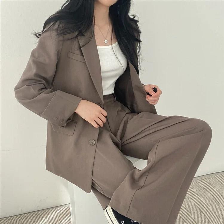 | Women's Tailored Suit Set, Long Blazer
