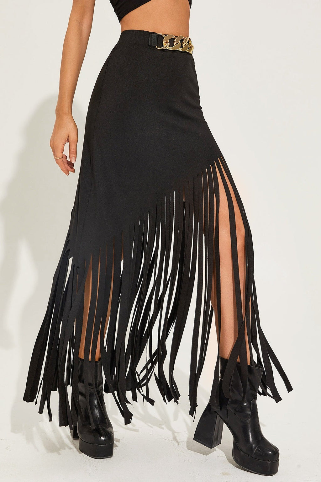 Goth Fringe Punk Mini Skirt