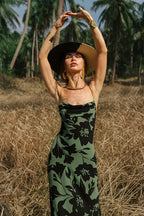Sexy Floral Backless Slip Dress