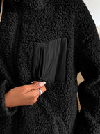 | Fluffy jacket with long sleeves and zip