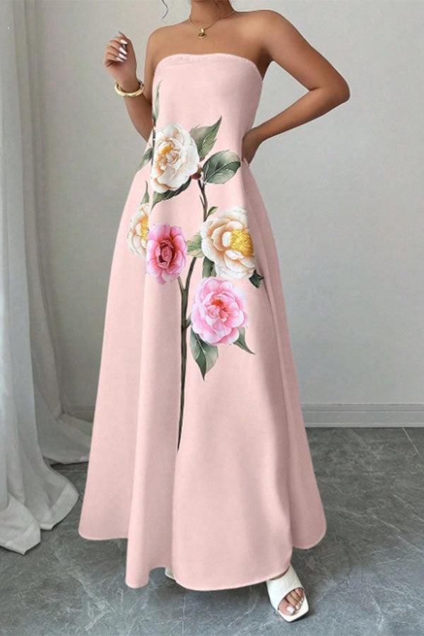 Florence Romantic Floral Tube Dress