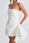 Strapless Jacquard Structured Mini Dress