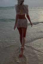 Sun-Kissed Sheer Embellished Two-Piece Set