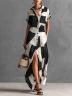 | Geometric Print Maxi Dress