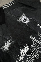 Dark Trend Black White Print Short Sleeve T-shirt