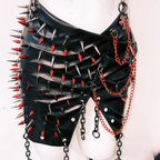 Metal chain hollow out halter slit mini skirt set  | Festival Outfits Women