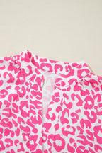 Grecia Premium Leopard Print Long Sleeve Notched Shirt Dress Wardrobe Essential