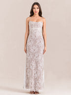 Trumpet Dress Lace-up Cutout Floral Embroidery Long Sleeves Prom Dresses