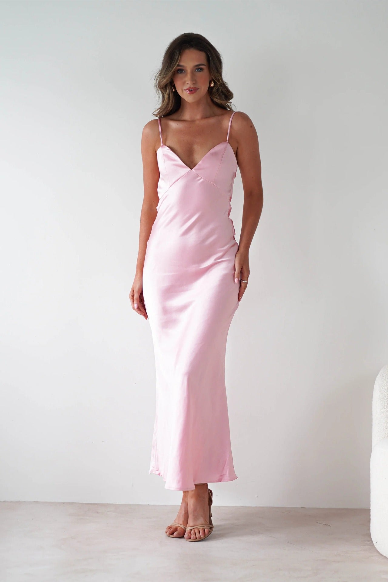 Satin Backless Tie Dress
