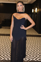 Stretch Tulle Bandage Mesh Formal Dress