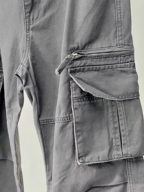 Washed Vintage Baggy Cargo Jeans