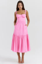 french pink midi sundress
