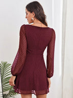 Birthday Mini Dresses White Long Sleeves Short Dress