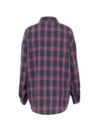 Vintage Plaid Print Long Sleeve Blouse
