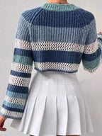 Stripe Print Oversized Sweaters
