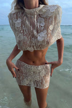 Sun-Kissed Sheer Embellished Two-Piece Set