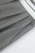 Contrast Color Grey Versatile Office Casual Pants