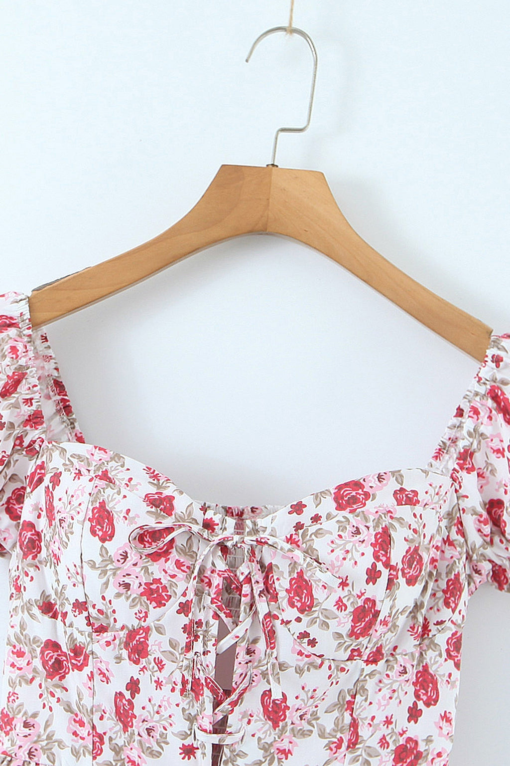 Floral Print Off Shoulder Lace Up Corset Tiered Ruffle Mini Dress