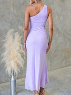 One-Shoulder Cutout Bodycon Maxi Dress