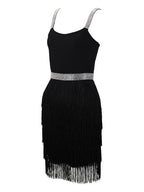 Birthday Party Dress V-Neck Sleeveless Cocktail Mini Dresses With Fringe