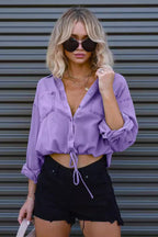 Denim Two Pocket Relaxed Blouse