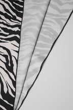 Halter Neck Deep V Zebra Print Asymmetrical Handkerchief Hem Mini Dress