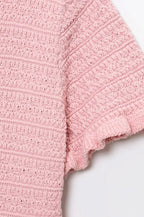 Elegant Knitted Short Sleeve Cropped Cardigan