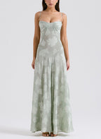 Mesh Maxi Dress with Floral Print