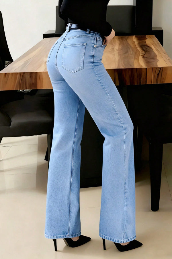 Stylish High-waisted Pockets Casual Women's Jeans