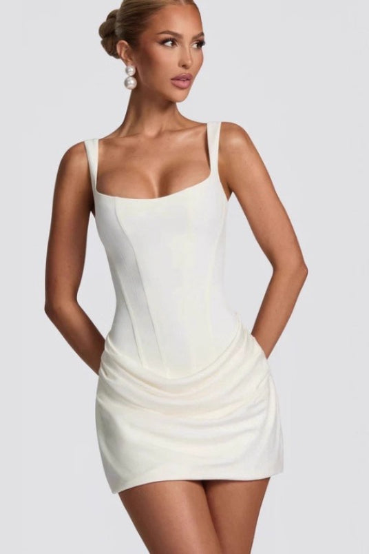 Strapless Bow Tie Detail Bodycon Mini Dress