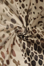 Khaki Halter Neck Print Ruched Bodycon Midi Dress