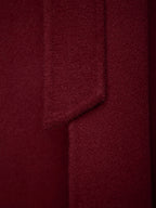 Burgundy Wool Cashmere Blend Wrap Coat For Woman Lapel Elegant Belted Double-Faced Winter Outerwear 2026