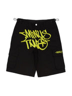 Hip Pop Contrast Letter Print Drawstring Shorts