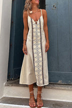 Iris Exclusive Print Frenulum Backless V Neck Dresses Everyday Luxe Edit