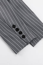 Fashion Striped Suit Blazer Two Piece Set