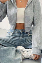 Short Zip Up Hoodie Coat