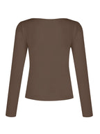 Solid V Neck Slim Long Sleeve Tee