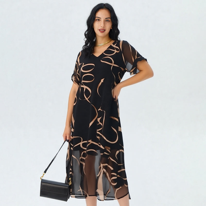 | Flowing V-Neck Dress