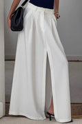 High-Waist Split A-Line Skirt