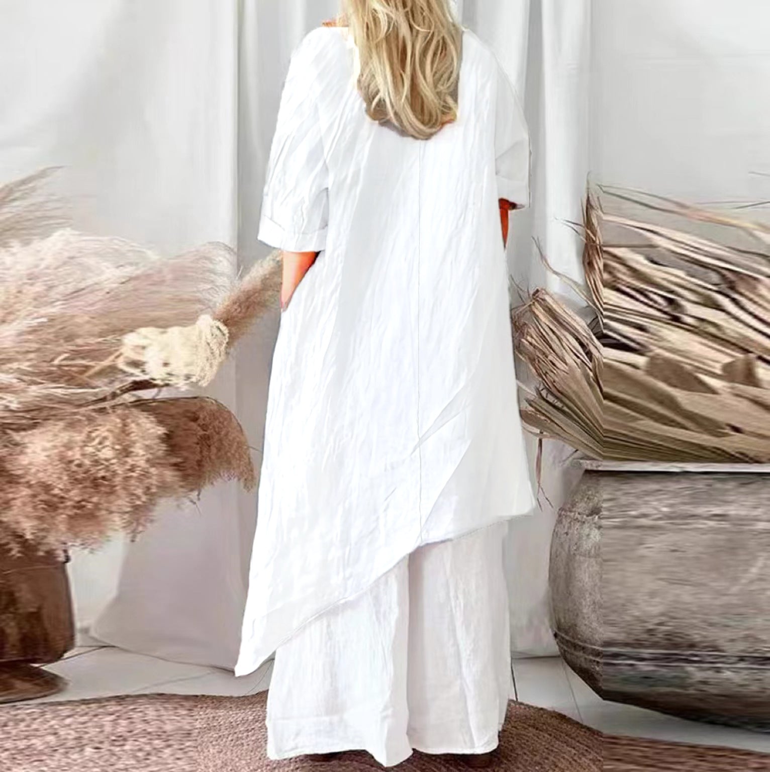 Casual   Irregular Hem Loose Dress