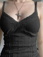 Lace V-Neck Divider Cami Top