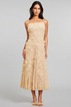Urikd 3D Flower Strapless Maxi Dress