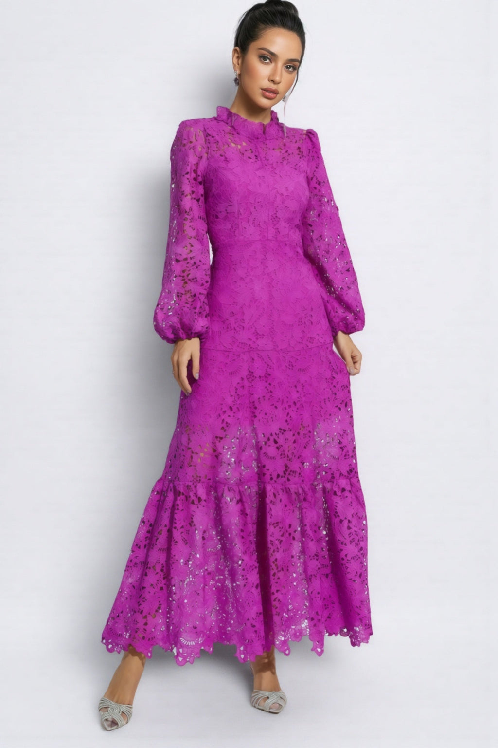 Viney Purple Cut Out Maxi Dress