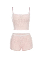Lace Cami Top & High Rise Shorts Set