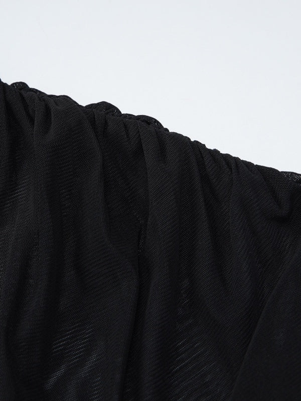 Fitted, Bodycon Maxi Dress With Mesh Panels