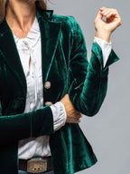 Velvet Blazer-Style Outerwear Top